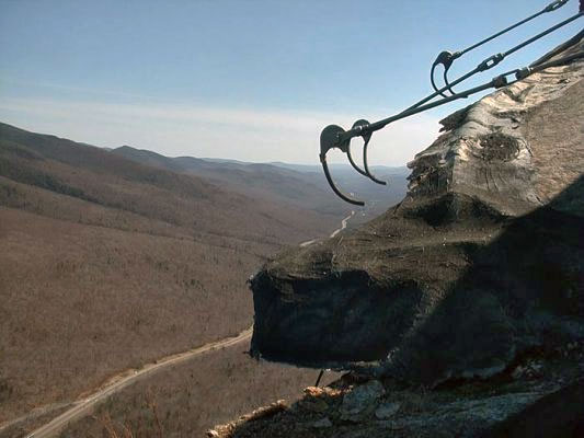 Turnbuckles atop Former Old Man of The Mountain